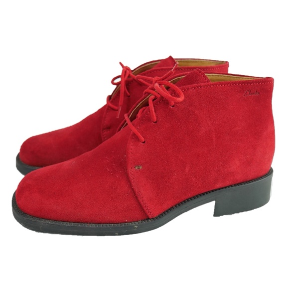 clarks red suede shoes
